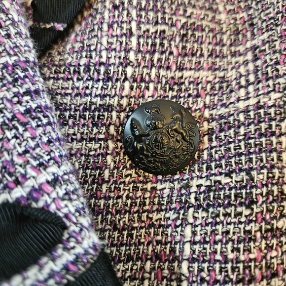 Veronica Beard Octavia Tweed Ribbon Edge Dickey Jacket Purple Black &Blazer Sz 4 - Picture 5 of 12